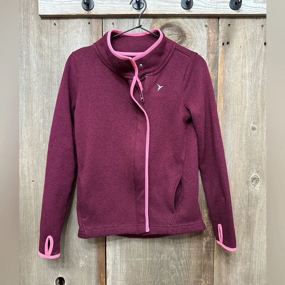 Old Navy Active Studio Wrap Jacket in Winter Wine Size XL 14 Regular Girls